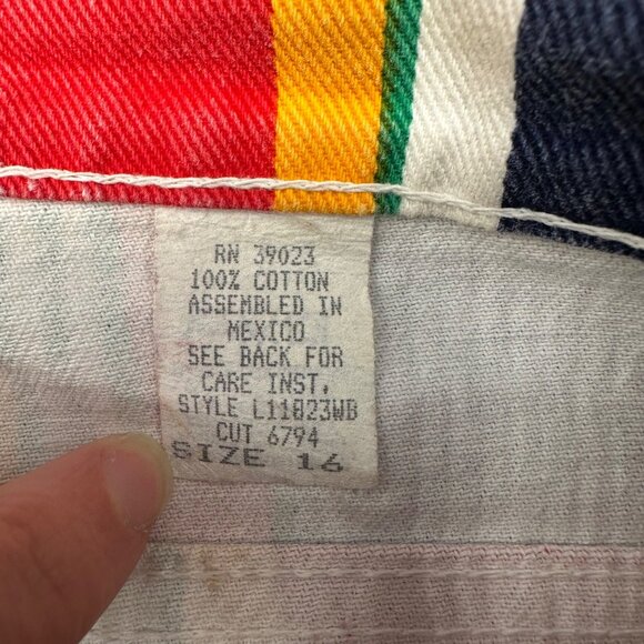 Vintage Striped Shorts Size 16 Denim 1990s Carriage Court Sport Fresh Prince - Picture 4 of 8